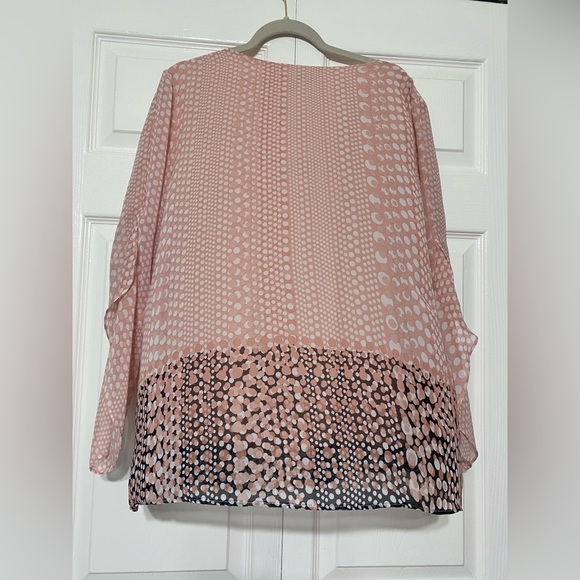 Zac & Rachel print dots light pink Women's Top size XL - Picture 3 of 9
